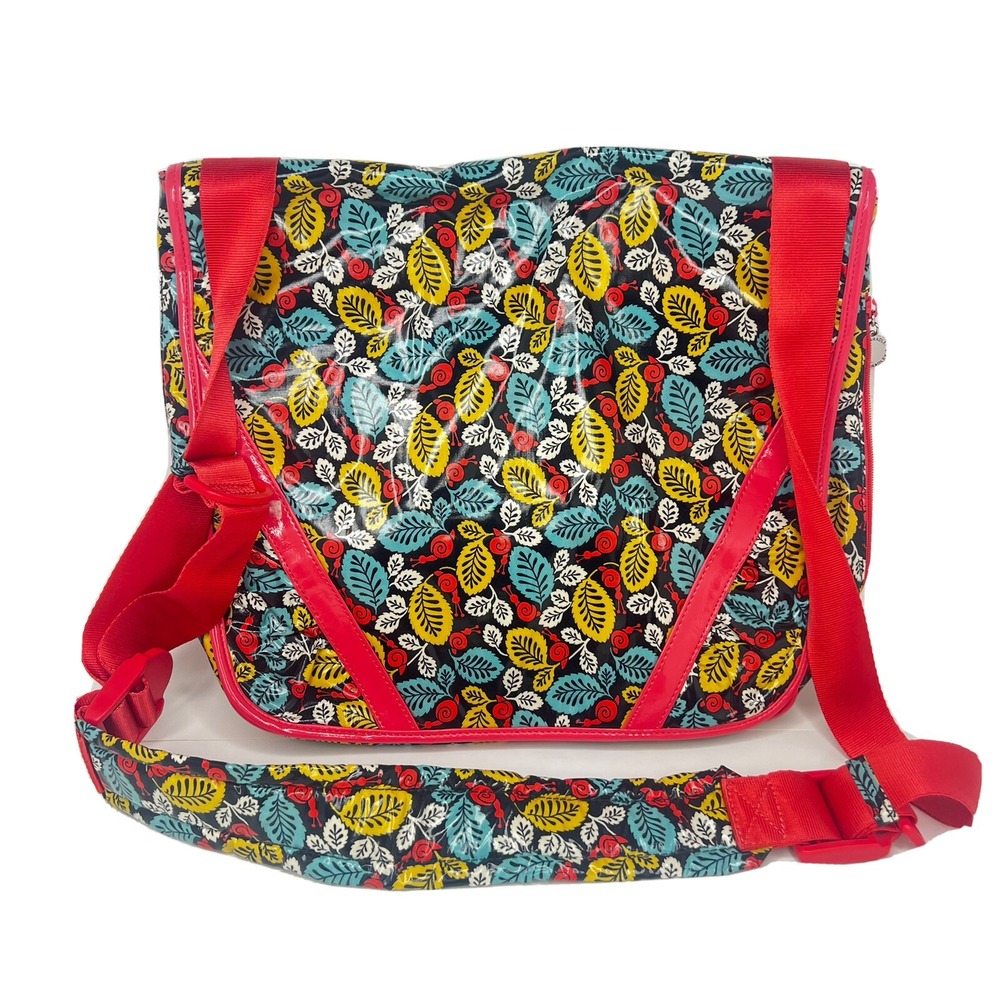Vera Bradley Frill Happy Snails Messenger Bag Laptop Tote Crossbody Large Multi